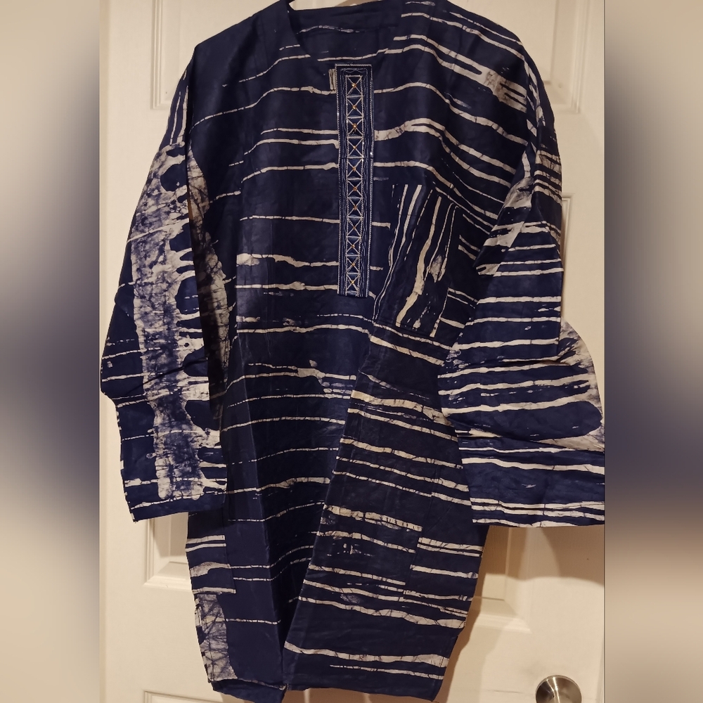 Men's Navy Blue Striped Jacket